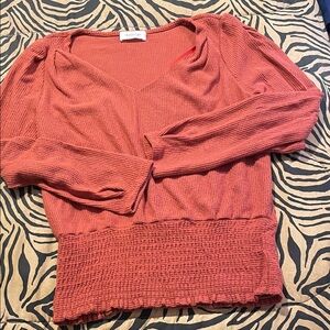 Kaileigh Brick Waffle Knit Top